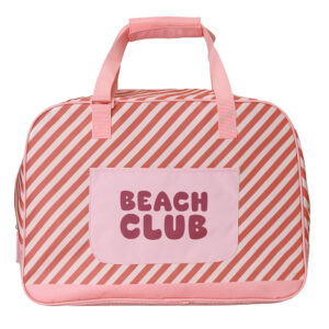 Bolso de Playa con Rejilla Stripes Bloom & Blush Personalizable Monnëka – Indya
