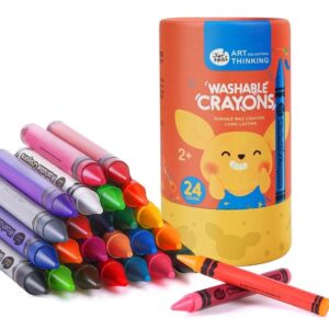 Crayones lavables 24 unidades cubo colores infantiles