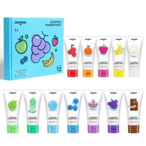 Pintura de dedos perfumada 12 colores – Pintura sensorial infantil – Jarmelo – Creatividad desde 3 años