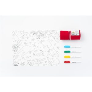 Scribble Animales Australia – Tapete reutilizable para colorear – Scribble – Incluye 4 rotuladores