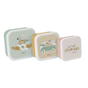 Set de 3 cajitas para almuerzo Little Explorers – Cajas para snacks infantiles – Saro – Set de 3 tamaños