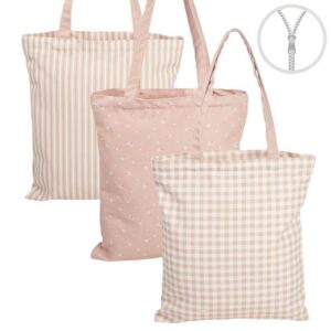 Bolsa algodón con cremallera bridget rosa maquillaje surtidos