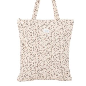 Bolsa algodón con cremallera flores