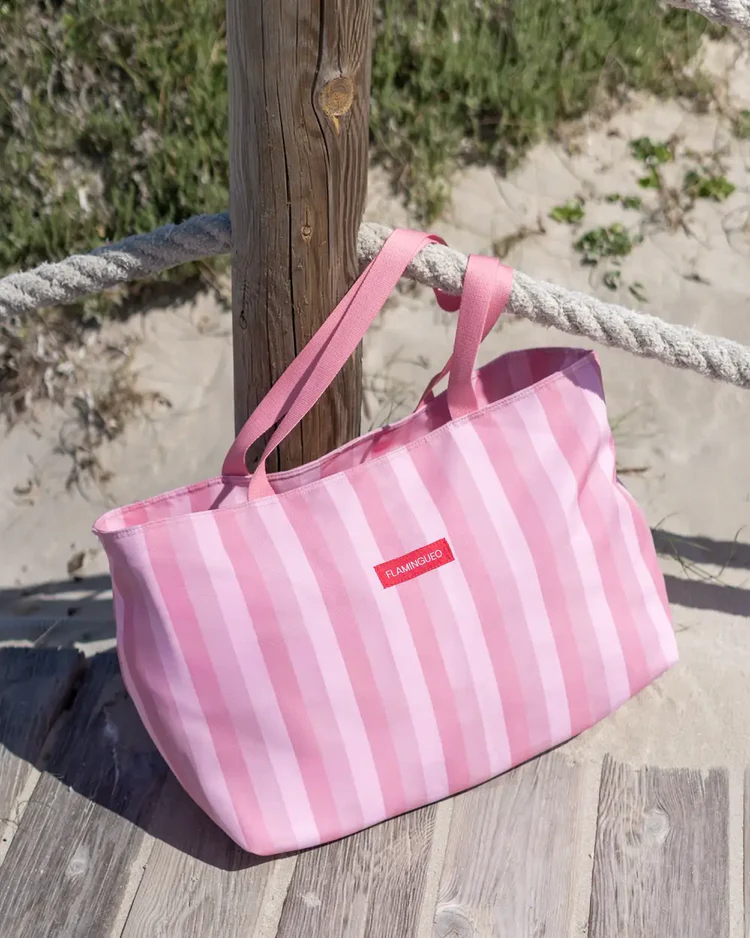 Bolso playa grande Brunet rayas rosa – Flamingueo – Indya 5 Bolso playa grande Brunet rayas rosa – Flamingueo – Indya