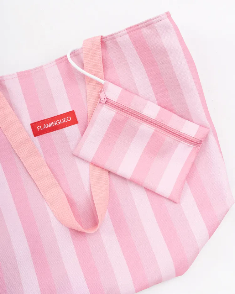 Bolso playa grande Brunet rayas rosa – Flamingueo – Indya 6 Bolso playa grande Brunet rayas rosa – Flamingueo – Indya