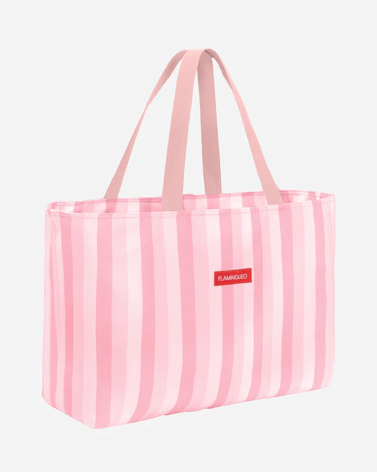 Bolso playa grande Brunet rayas rosa – Flamingueo – Indya Bolso playa grande Brunet rayas rosa – Flamingueo – Indya