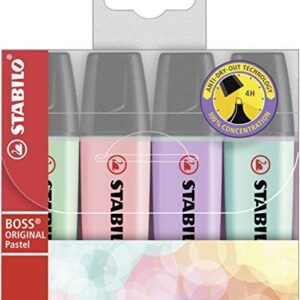 Marcador Stabilo boss original pastel blister 4 colores