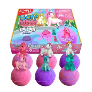 Pack 6 Bombas de Baño Surprise Unicornio Indya – Bombas efervescentes baño – Zimpli Kids – Sorpresa mágica infantil