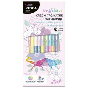 Set de 12 lápices de colores doble punta colores pastel