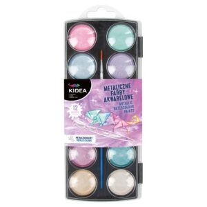 Set de acuarelas 12 colores metalizados con glitter
