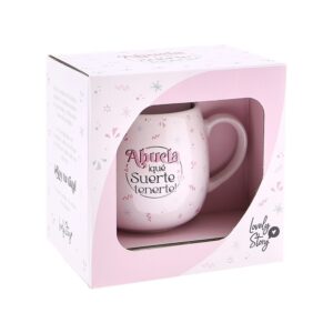 Taza Abuela qué suerte tenerte – taza cerámica regalo – Lovely Story – detalle especial Indya