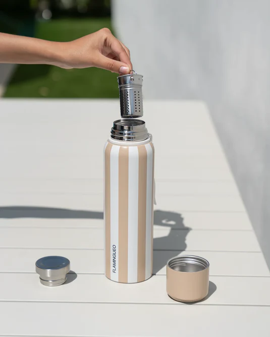 Botella térmica acero beige Flamingueo Indya 3 Botella térmica acero beige Flamingueo Indya