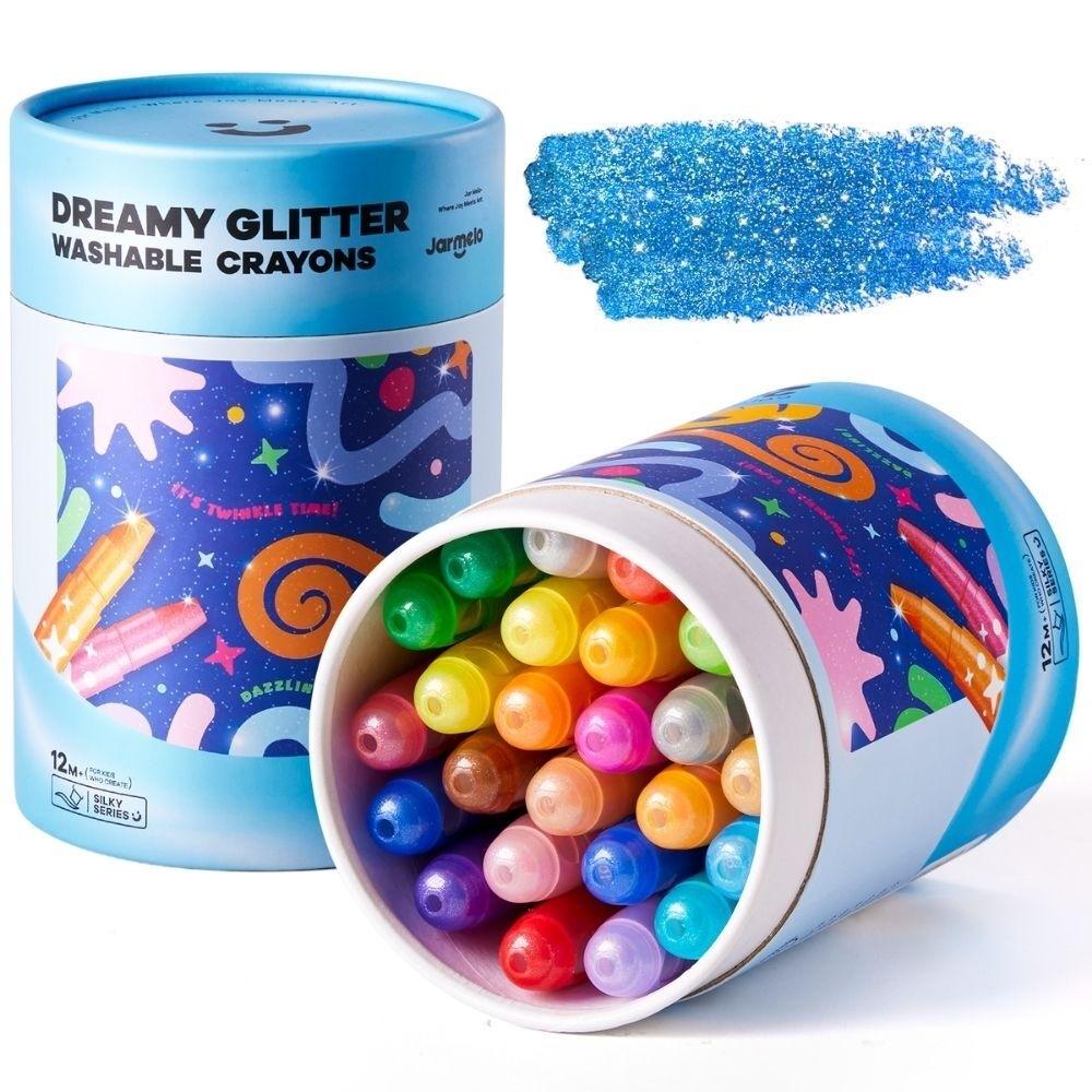 Crayones con Purpurina Lavables 24 Colores – Jarmelo – IndyaEduOcio Crayones con Purpurina Lavables 24 Colores – Jarmelo – IndyaEduOcio