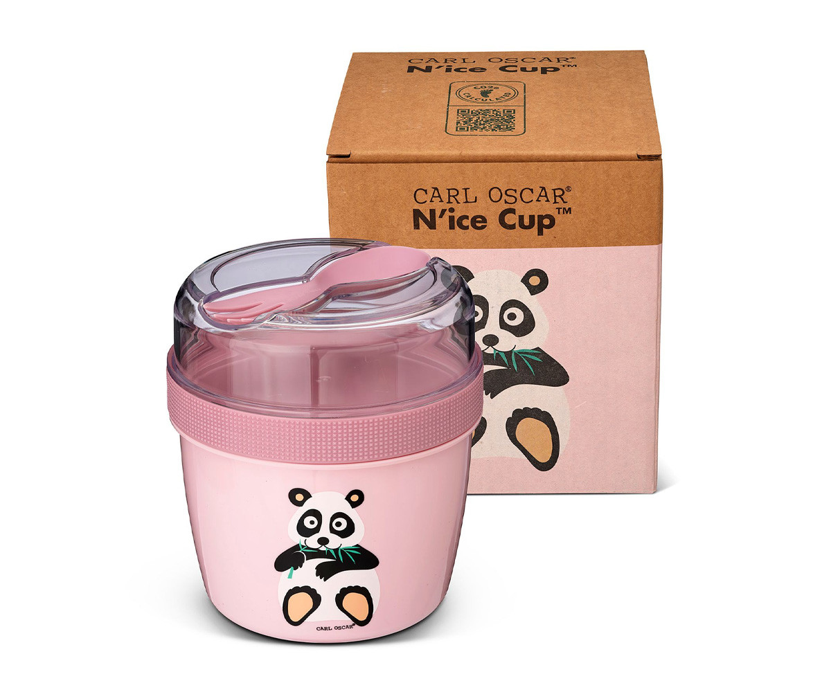 Fiambrera Snack N'ice Cup con Disco Refrigerante Panda Pink 2 Fiambrera Snack N'ice Cup con Disco Refrigerante Panda Pink