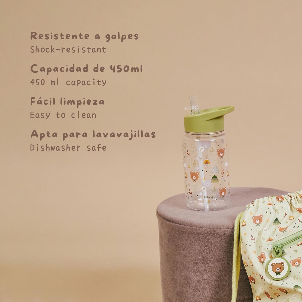 Crea carreteras infinitas en arena, nieve o jardín - 23 Kiddie Bottle Explorer – Botella infantil de tritán – Miniland – IndyaEduOcio
