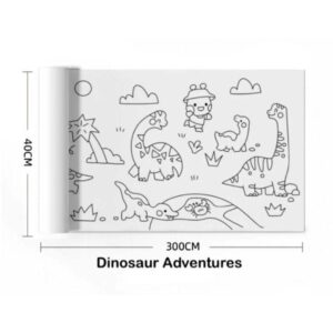 Papel Adhesivo Dinosaur Adventures – Rollo para colorear gigante – Jarmelo – IndyaEduOcio