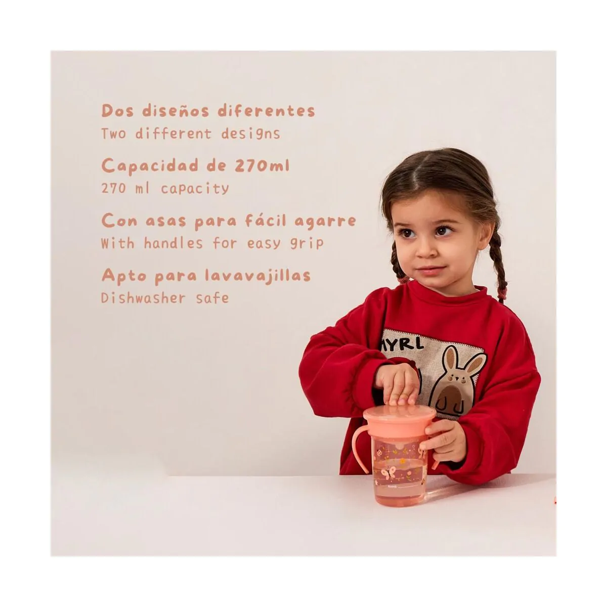 Sippy Cup 360 Butterfly – Vaso de aprendizaje antiderrame – Miniland – IndyaEduOcio 5 Sippy Cup 360 Butterfly – Vaso de aprendizaje antiderrame – Miniland – IndyaEduOcio