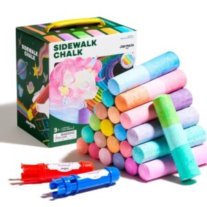 Tizas Lavables Rainbow 24 ud. + 2 Soportes – Jarmelo – Juego creativo exterior – IndyaEduOcio