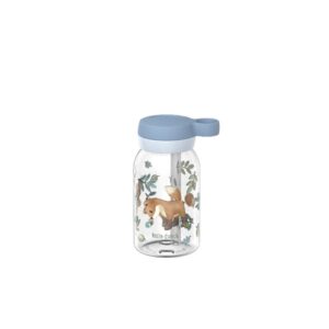Botella con Pajita Campus Forest Friends 450 ml – Botella Infantil – Little Dutch – Antigoteo para el Cole – IndyaEduOcio