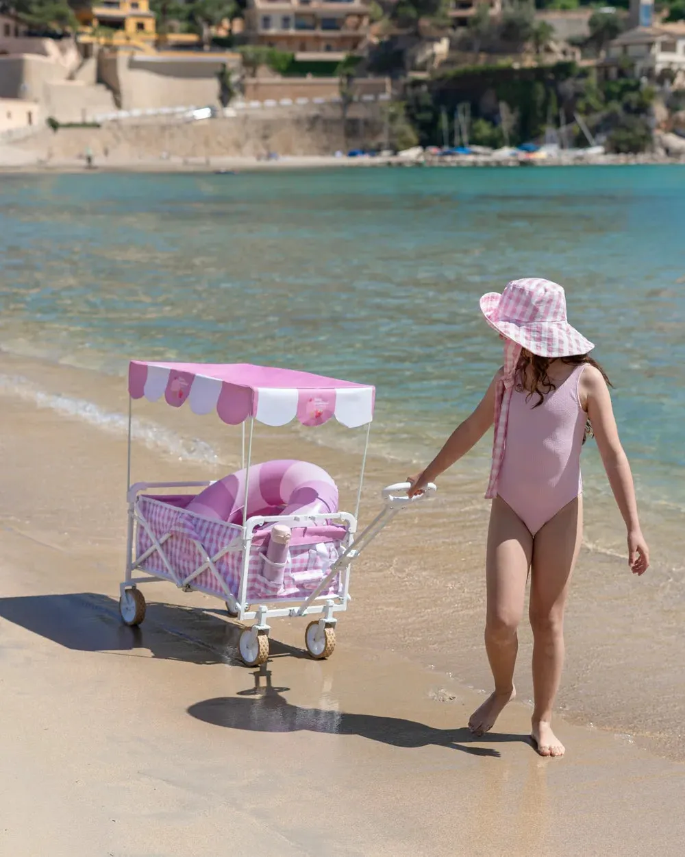Carro Playa Infantil POP Rosa con Parasol – Flamingueo – Transporte y protección solar para la playa – IndyaEduOcio 4 Carro Playa Infantil POP Rosa con Parasol – Flamingueo – Transporte y protección solar para la playa – IndyaEduOcio