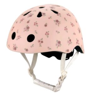 Casco Rosa Floral – Casco infantil para bicicleta y patinete – Little Dutch – IndyaEduOcio