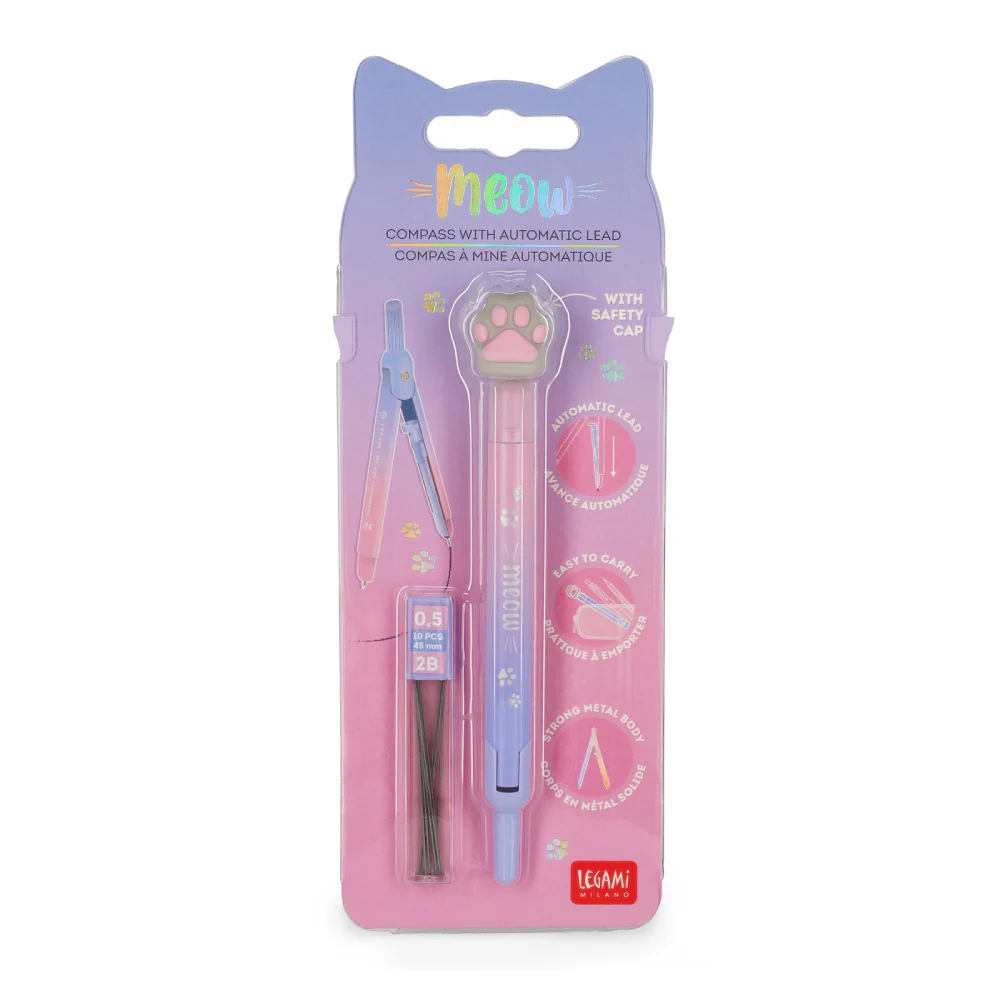 Compás Escolar Gatito – Compás con mina – Legami – IndyaEduOcio 2 Compás Escolar Gatito – Compás con mina – Legami – IndyaEduOcio