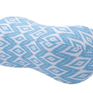 Ikat Azul – Cojín Ergonómico de Playa – Cacahuete Beach – Diseño Geométrico Azul – IndyaEduOcio