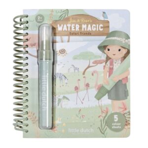 Libro Mágico de Colorear Rosa Safari Friends – Libro Water Magic Reutilizable – Little Dutch – Creatividad desde 2 años