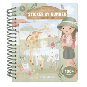 Libro Pegatinas por Números Safari Rosa – Actividad Creativa – Little Dutch – Desde 3 años