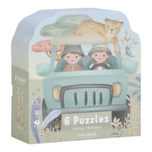 Puzzle 6 en 1 Safari Friends FSC – Puzzle Infantil Evolutivo – Little Dutch – Desde 2 años
