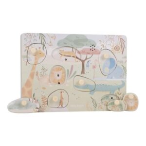 Puzzle con Sonido Safari Friends – Puzzle de Madera Sensorial – Little Dutch – IndyaEduOcio