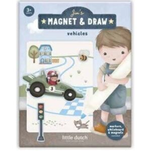 Set de Juego Magnético Jim Vehículos – Juego Magnético Reutilizable – Little Dutch – Creatividad desde 3 Años – IndyaEduOcio