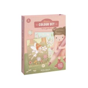 Set para Colorear Rosa Fairy Garden – Actividad Creativa Infantil – Little Dutch – Desde 3 Años – IndyaEduOcio