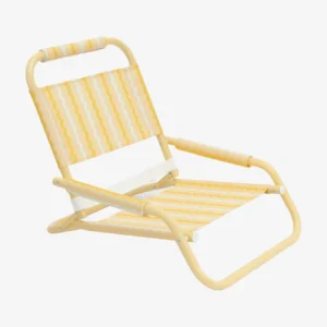 Silla de Playa Baja Plegable Amarilla – Silla de Playa Compacta – BAMBINA – Ligera y Fácil de Transportar – IndyaEduOcio