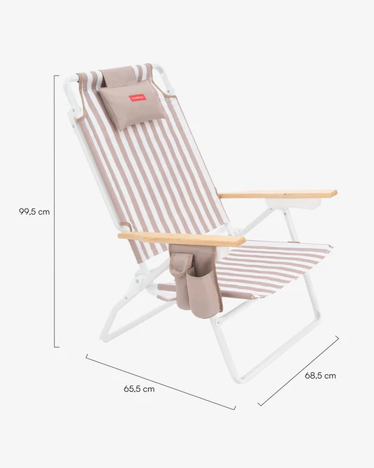 Silla de Playa Reclinable Alta con Nevera Beige – Silla de Playa Plegable – LORELEI – Máximo Confort para Verano – IndyaEduOcio 5 Silla de Playa Reclinable Alta con Nevera Beige – Silla de Playa Plegable – LORELEI – Máximo Confort para Verano – IndyaEduOcio