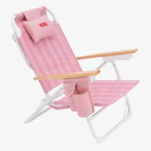 Silla de Playa Reclinable con Nevera Rosa – Silla de Playa Plegable – ECHO – Con Nevera y Mochila – IndyaEduOcio