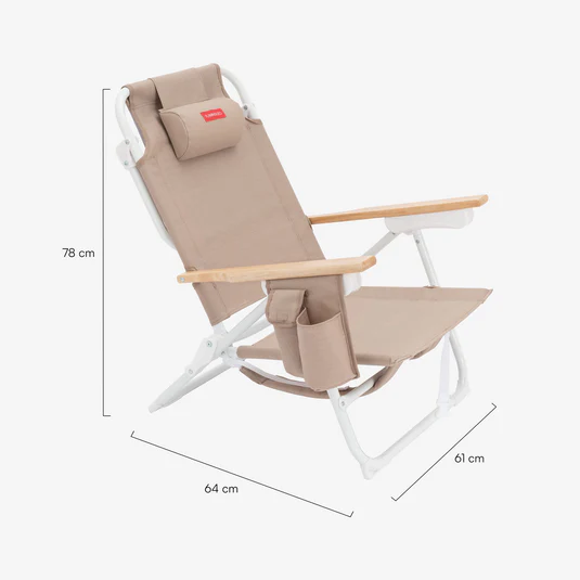 Silla de Playa Reclinable de Textileno Beige – Silla Plegable con Nevera – LUZIA – Confort y Ligereza para Verano – IndyaEduOcio 8 Silla de Playa Reclinable de Textileno Beige – Silla Plegable con Nevera – LUZIA – Confort y Ligereza para Verano – IndyaEduOcio