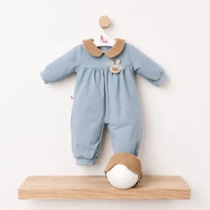 Vestido Leo Pijama Punto Azul con Antifaz – Ropa para Muñeco 46 cm – Asivil – Colección Leo – IndyaEduOcio
