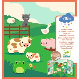 Pegatinas Reposicionables Animales de la Granja Djeco indyaeduocio