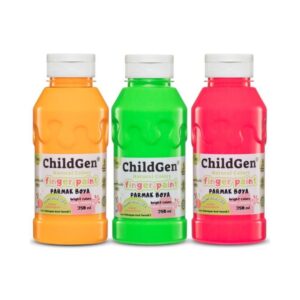 Set 3 Botes Pintura de Dedos Orgánica Neón 3 x 350 ml ChildGen IndyaEduOcio