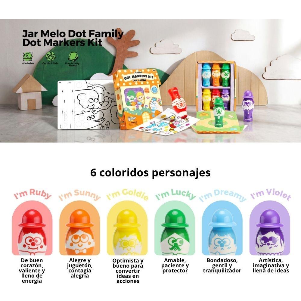 Set Creativo 6 Marcadores de Puntos Dot Family Jarmelo IndyaEduOcio 3 Set Creativo 6 Marcadores de Puntos Dot Family Jarmelo IndyaEduOcio