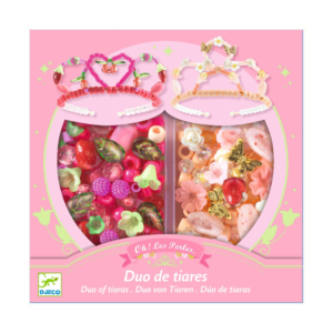 Perlas dúo de tiaras rosa