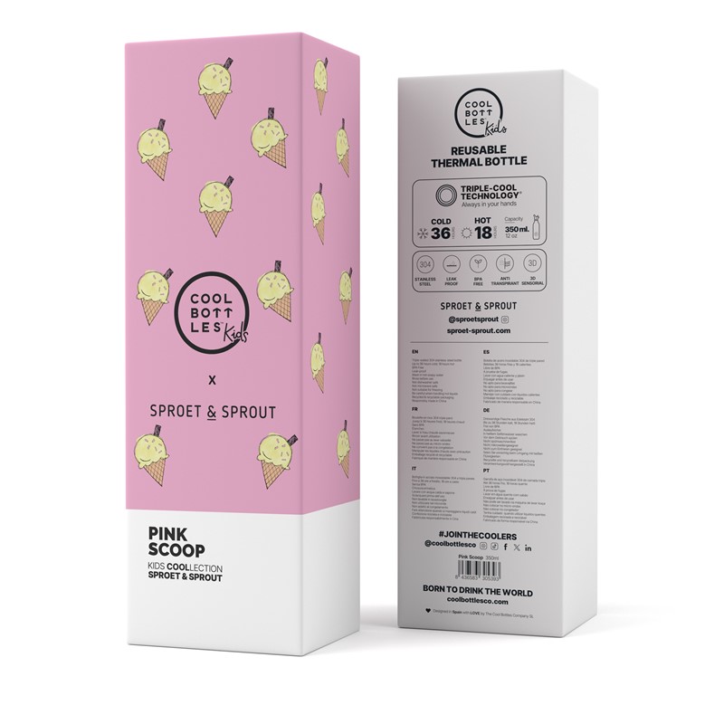 Botella Infantil Pink Scoop 350 ml - Cool Bottles - indyaeduocio 4 Botella Infantil Pink Scoop 350 ml - Cool Bottles - indyaeduocio