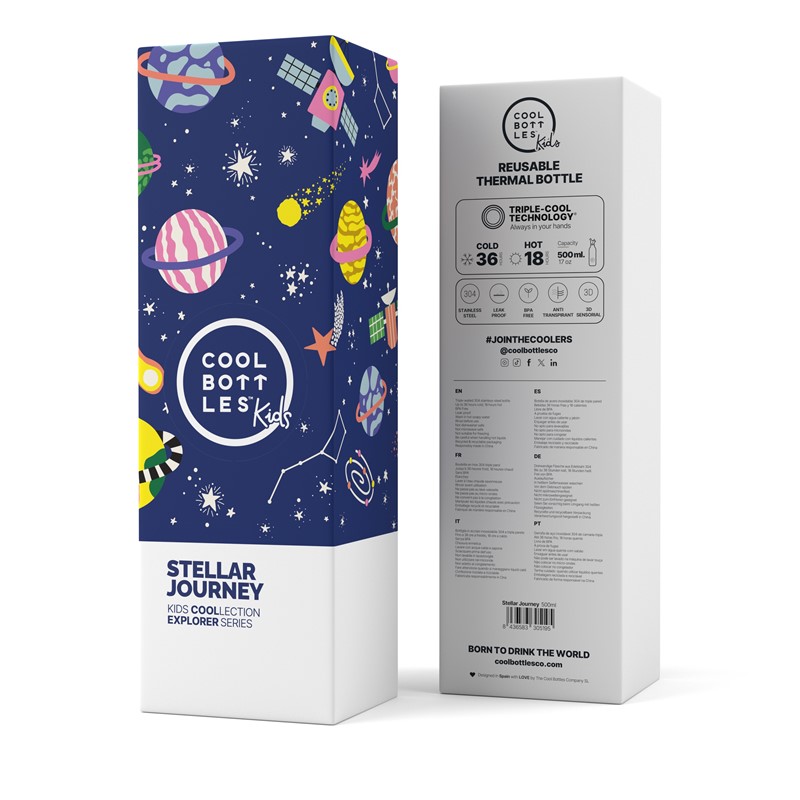 Botella Infantil Stellar Journey 500 ml - Cool Bottles - indyaeduocio 4 Botella Infantil Stellar Journey 500 ml - Cool Bottles - indyaeduocio