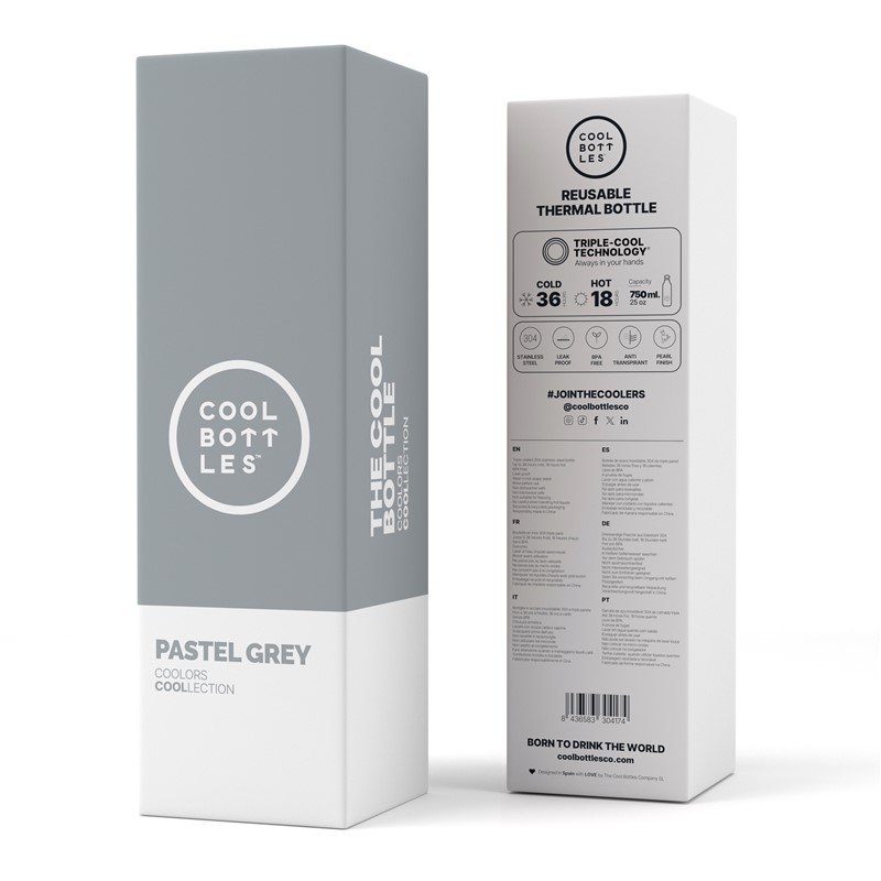 Botella Térmica Pastel Grey 750 ml - Cool Bottles - indyaeduocio 4 Botella Térmica Pastel Grey 750 ml - Cool Bottles - indyaeduocio