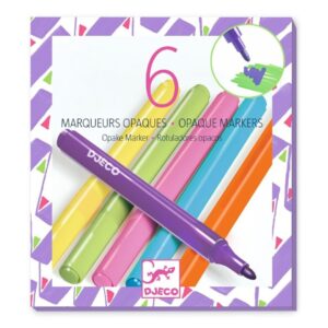 Colores 6 Rotuladores Opacos Años 80 - Djeco - indyaeduocio