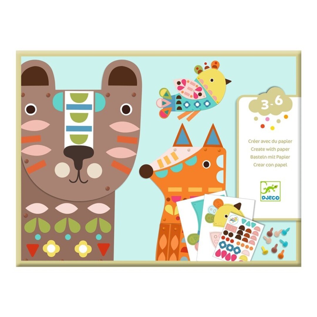 Crear con papel 3 animales gigantes - Djeco - indyaeduocio Crear con papel 3 animales gigantes - Djeco - indyaeduocio