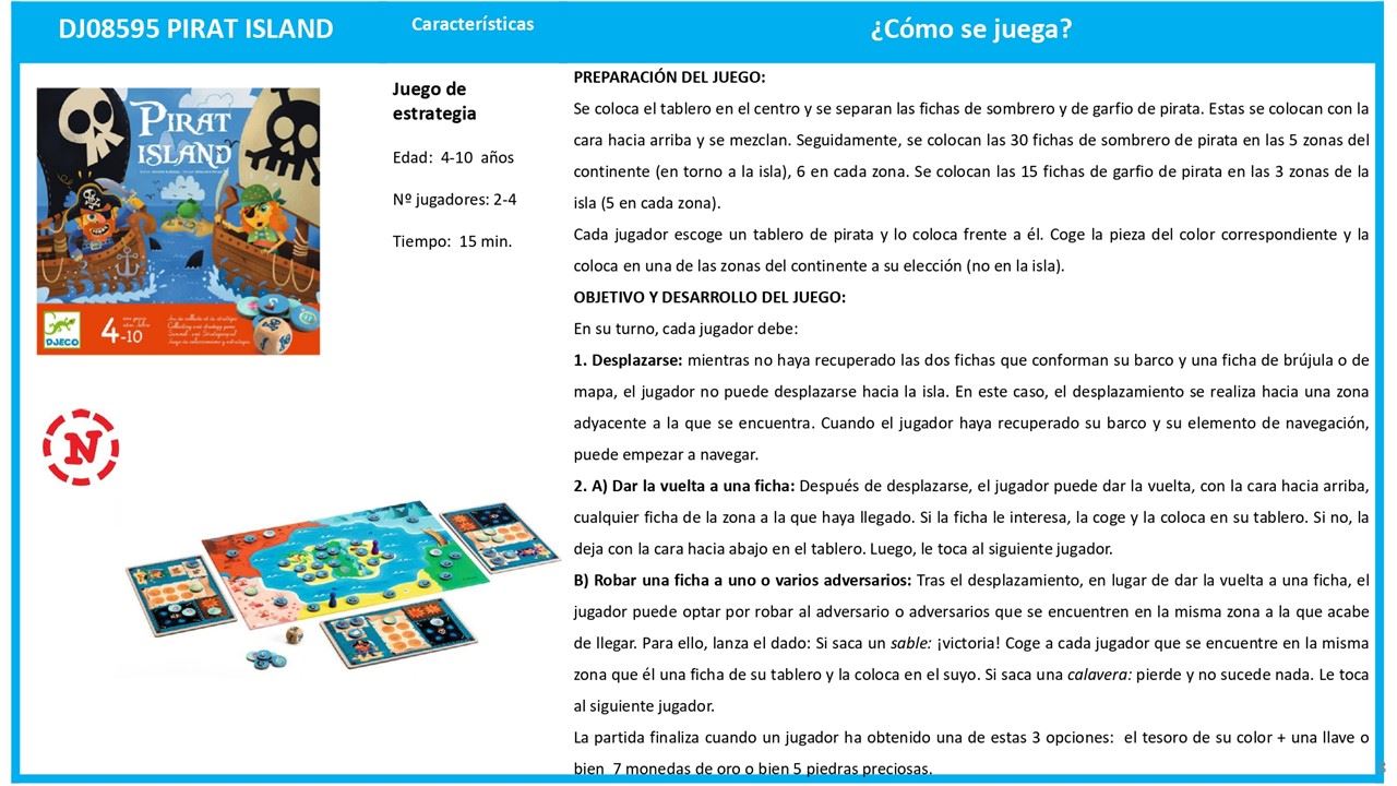 Juego Pirat Island - Djeco - indyaeduocio 3 Juego Pirat Island - Djeco - indyaeduocio