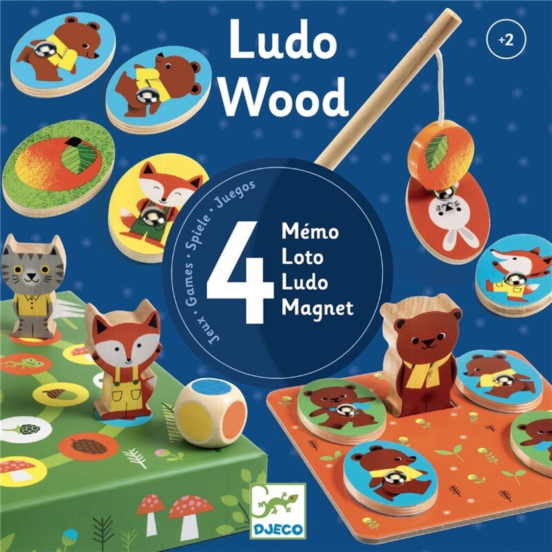 Juego educativo Ludo Wood 4 Juegos - Djeco - indyaeduocio Juego educativo Ludo Wood 4 Juegos - Djeco - indyaeduocio