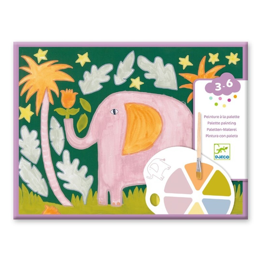 Pintura con Paleta Los Animales Salvajes - Djeco - indyaeduocio Pintura con Paleta Los Animales Salvajes - Djeco - indyaeduocio